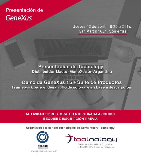POLO IT CORRIENTES JUNTO A TOOLNOLOGY PRESENTAN GENEXUS